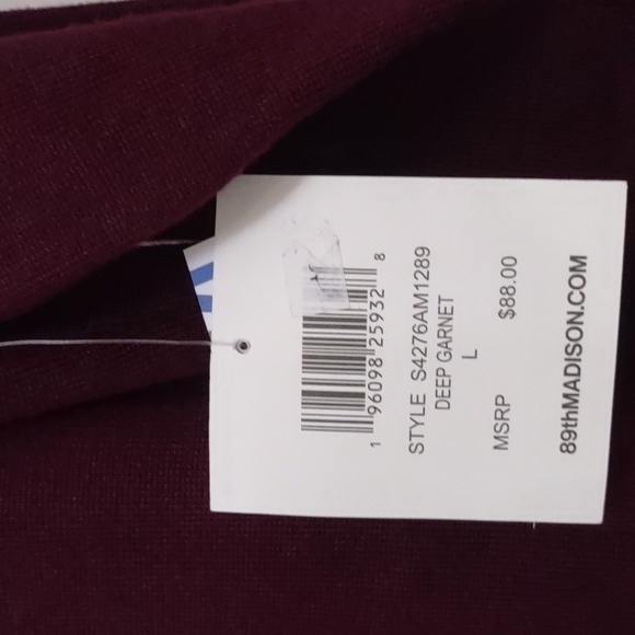 NWT 89th & Madison Garnet Long Sleeve Dress Size L - Picture 3 of 7